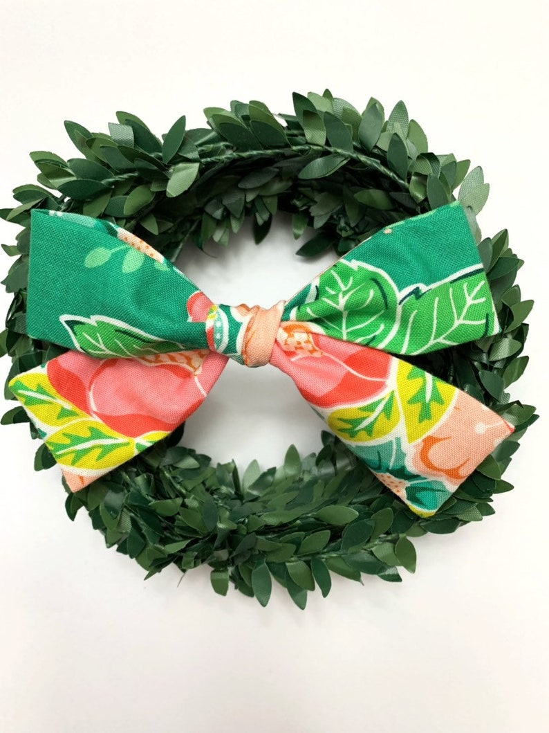 Green Floral bow