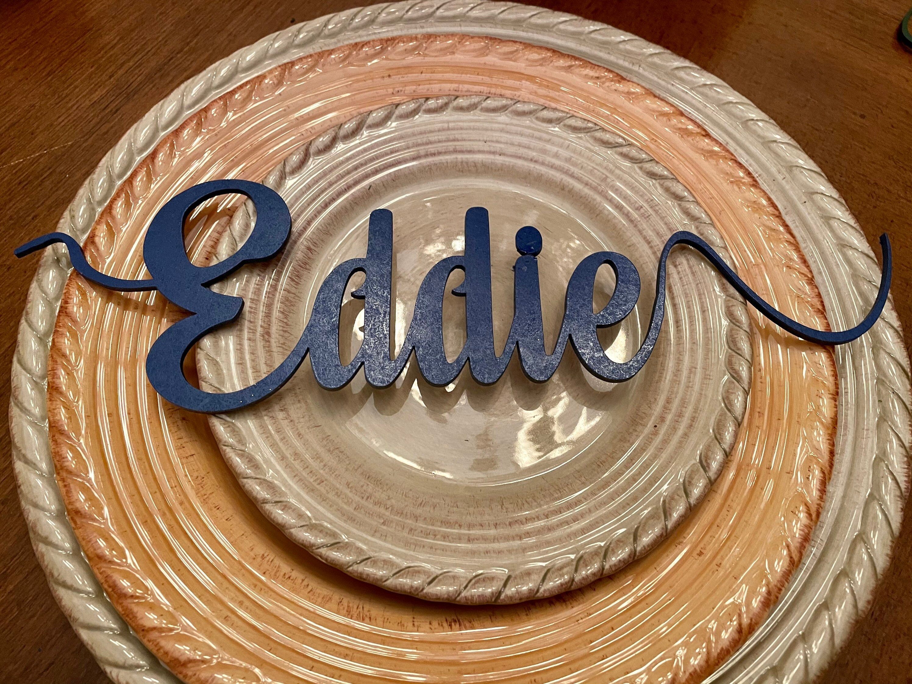 Holiday Table Setting Names Table Wood Signs Home Decor Etsy