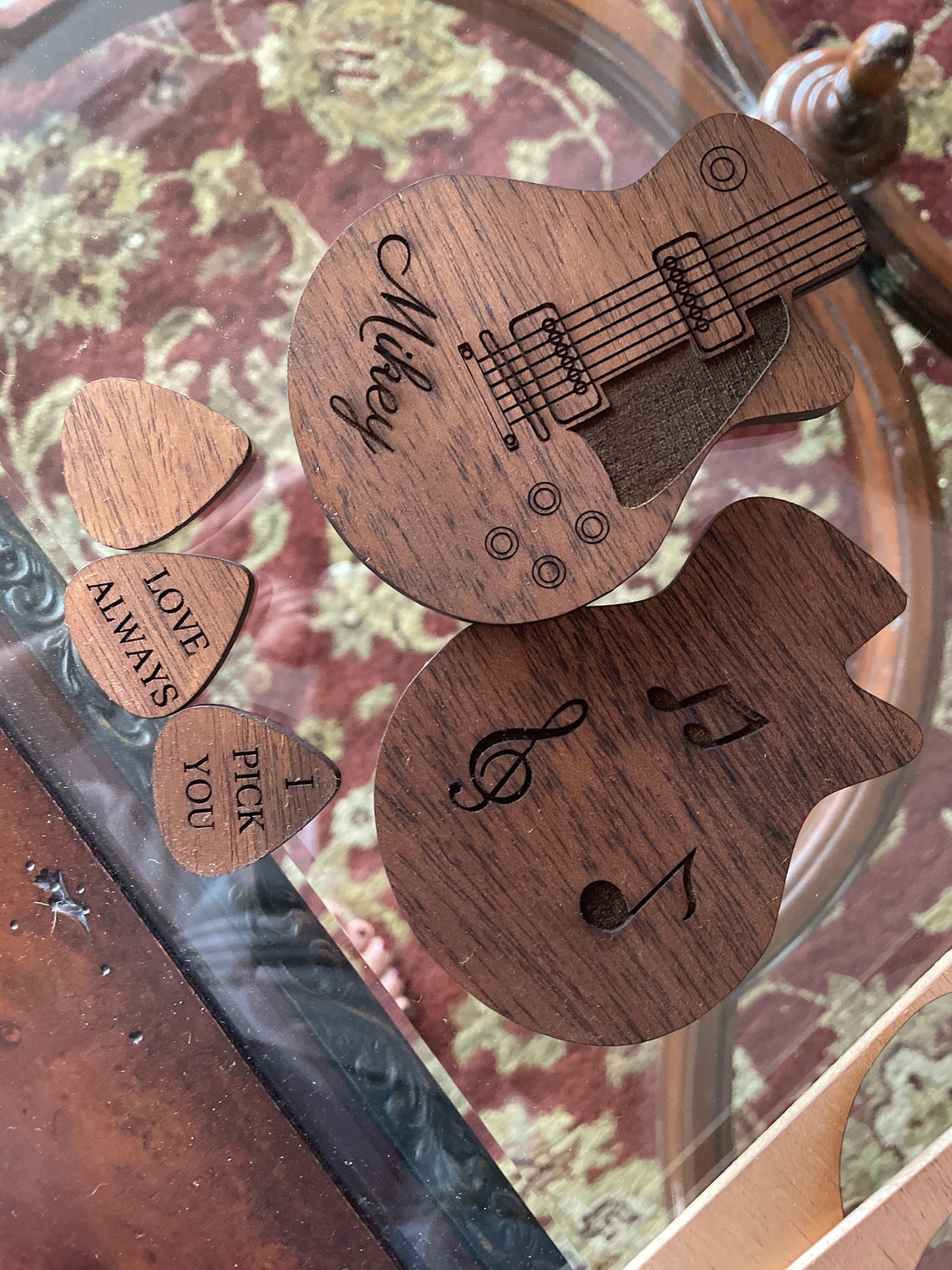 Personalized Guitar Pick Box Guitar Themed Gift Guitar Pick Etsy