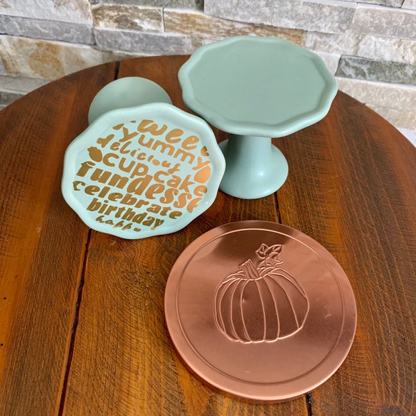 Personalized 4 inch round Ceramic Cup Cake stand
