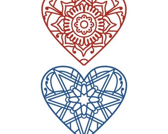 Download Heart mandala svg | Etsy