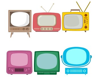 tv television retro cuttable design png dxf svg eps file silhouette designs cameo