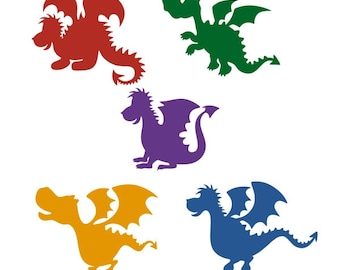 Dragon Lizards Cuttable Design PNG DXF SVG & eps File Silhouette Designs Cameo