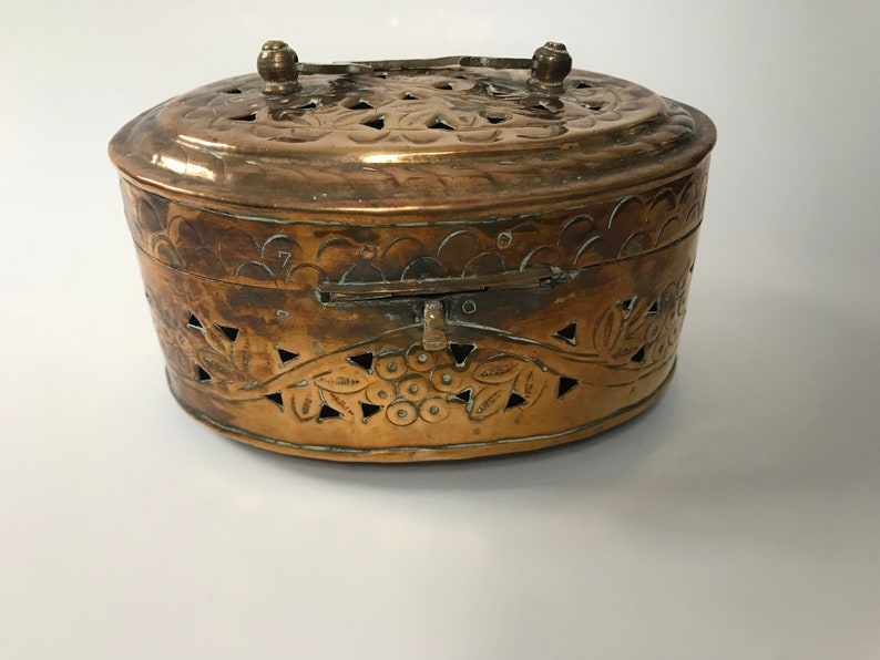 Vintage Brass Trinket Box Etsy