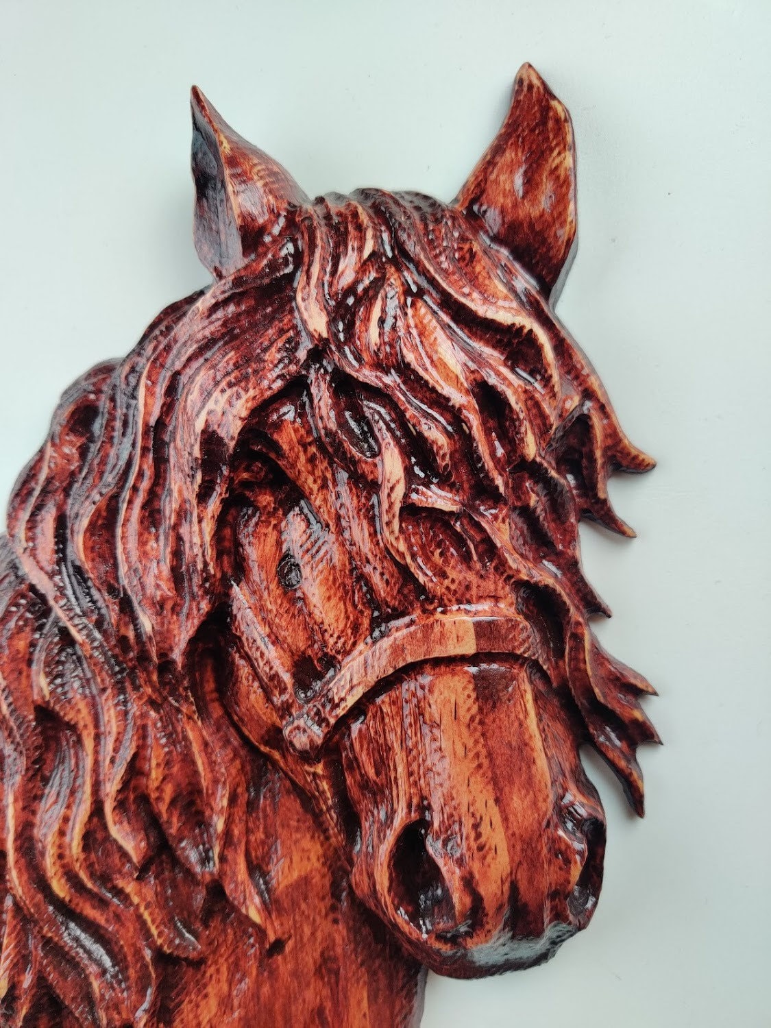 Horse Head Wood Sculpture Etsy