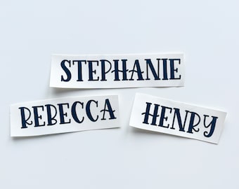 Vinilo adhesivo personalizado / Pegatina con nombre para cajas y bolsas de regalo / Vinilo adhesivo para bodas, despedidas de soltera, cumpleaños y damas de honor