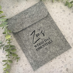 Personalised Felt Book Pouch: Weigh Day Essentials Folder
