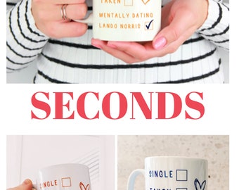 SECONDS Mentally Dating Daniel Ricciardo, Mentally Dating Lando Norris, Mentally Dating Pierre Gasly, Funny Motorsport Mug