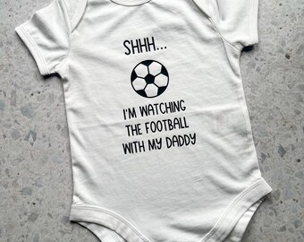 Poussette football : « Chut, je regarde avec papa/maman » 100 % coton