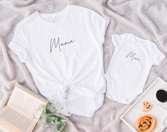 Camisetas, tops y bodys a juego para mamá y mini, para el Día de la Madre, regalo para el Día de la Madre.