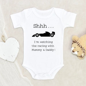 Shh, I'm watching the Racing with my Mummy/Daddy/Grandad/Grandma, Babygrow, Motorsport Babygrow