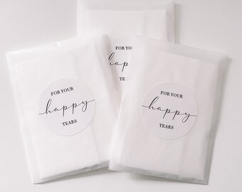 Wedding Tissues: Happy Tears Glassine Favor Packets