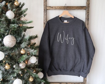 Wifey Sweater - Wife Wedding Mrs Bride Sweatshirt Just Married