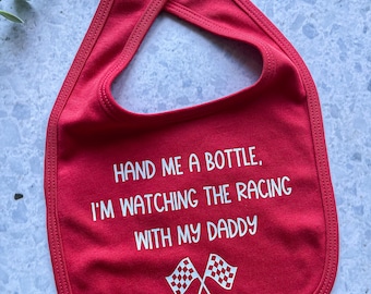 I'm watching the racing with my Mummy/Daddy/Grandad/Grandma, Bib, Motorsport Bib