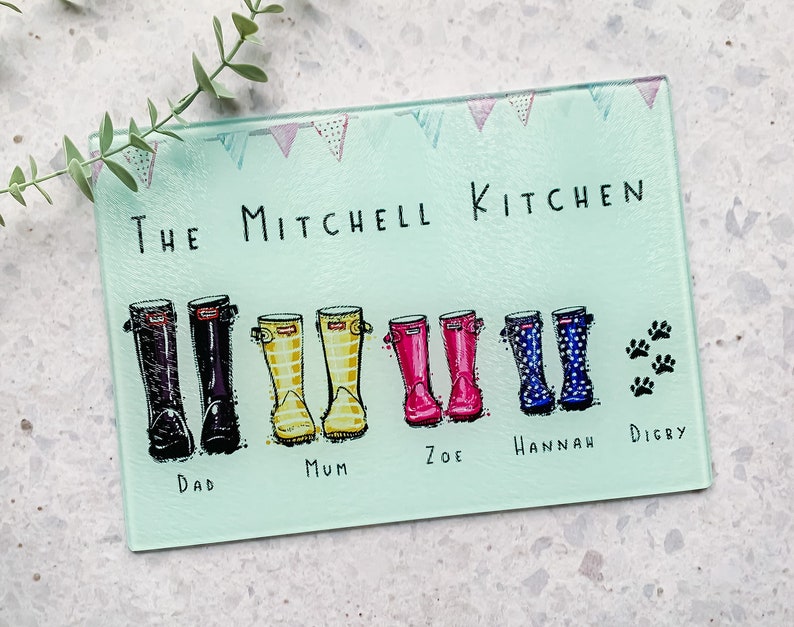 Customised Glass Chopping Board, Kitchen Gift, Personalised Gift bild 1