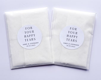 Personalised Wedding Tissues: Happy Tears Favour