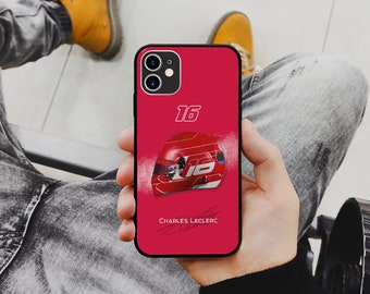 Funda para teléfono Charles Leclerc 2023, funda para teléfono de automovilismo, funda para Samsung, funda para Apple