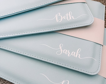 Personalised Bridesmaid Pouch: Faux Leather Initial Bag, Hen Party Gift