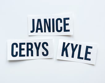 Vinilo adhesivo personalizado / Pegatina con nombre para cajas y bolsas de regalo / Vinilo adhesivo para bodas, despedidas de soltera, cumpleaños y damas de honor