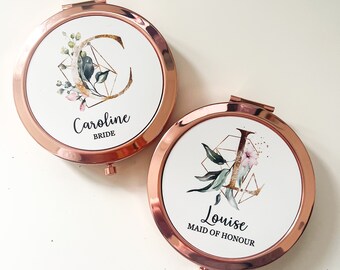 Personalised Compact Mirror, Bride Compact Mirror, Bridesmaid Compact Mirror, Compact Mirror Gift