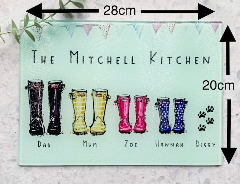 Customised Glass Chopping Board, Kitchen Gift, Personalised Gift bild 4
