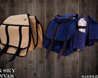 Big Sky Canvas Saddle Bag With Bottler Holder