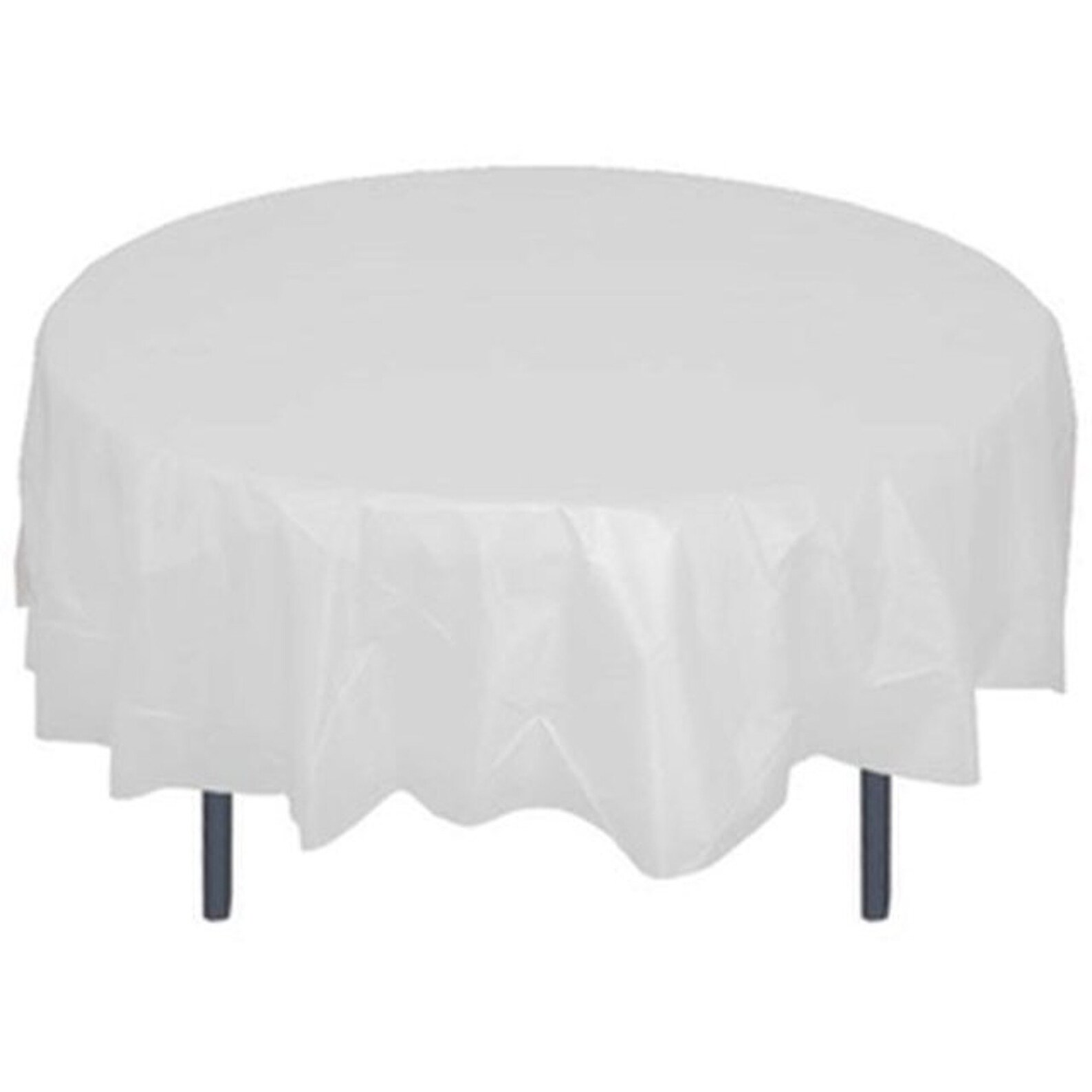 12 Count White 84 Round Plastic Tablecloths Etsy