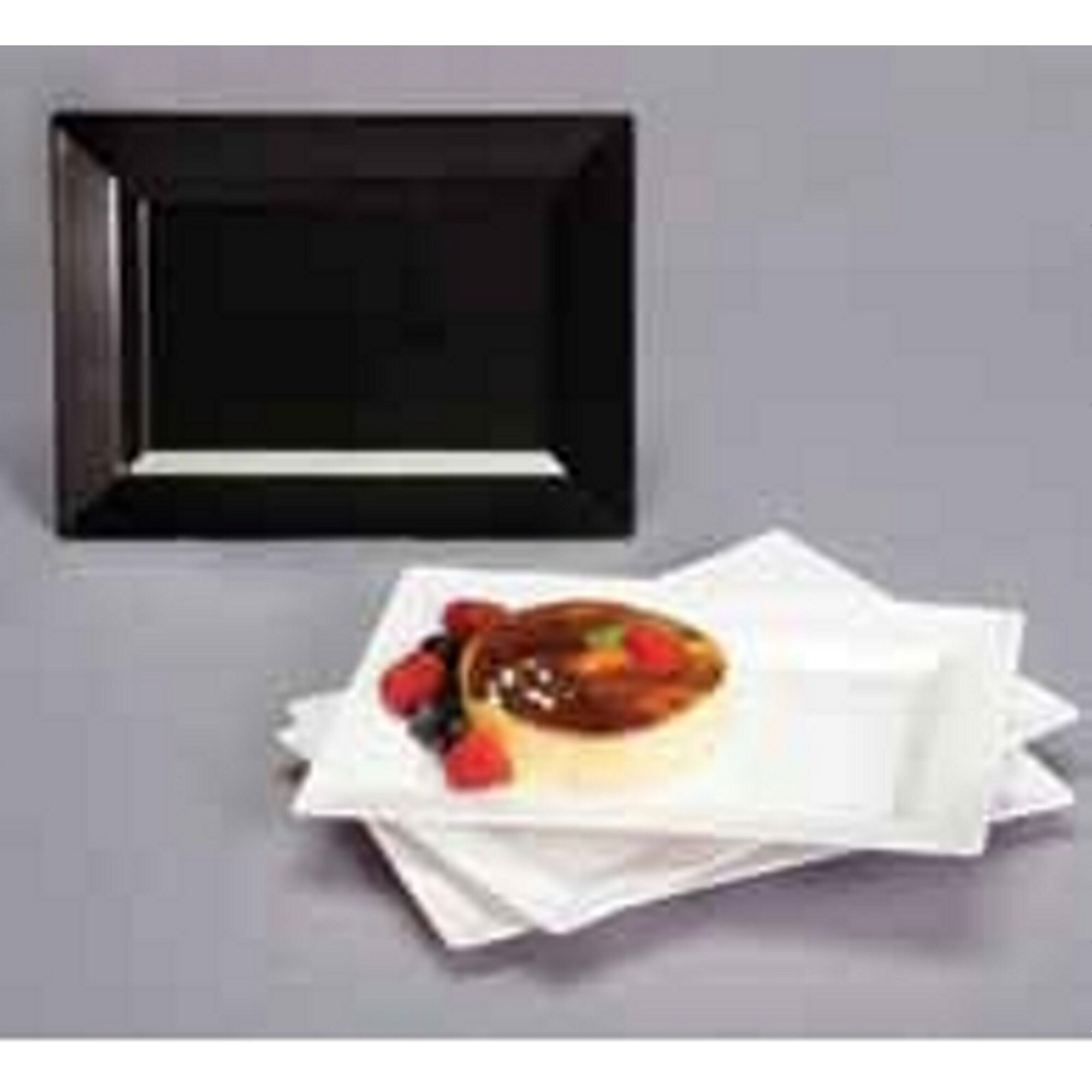 Black 12.75 Rectangle Plastic Dinner Plates 10ct. Etsy