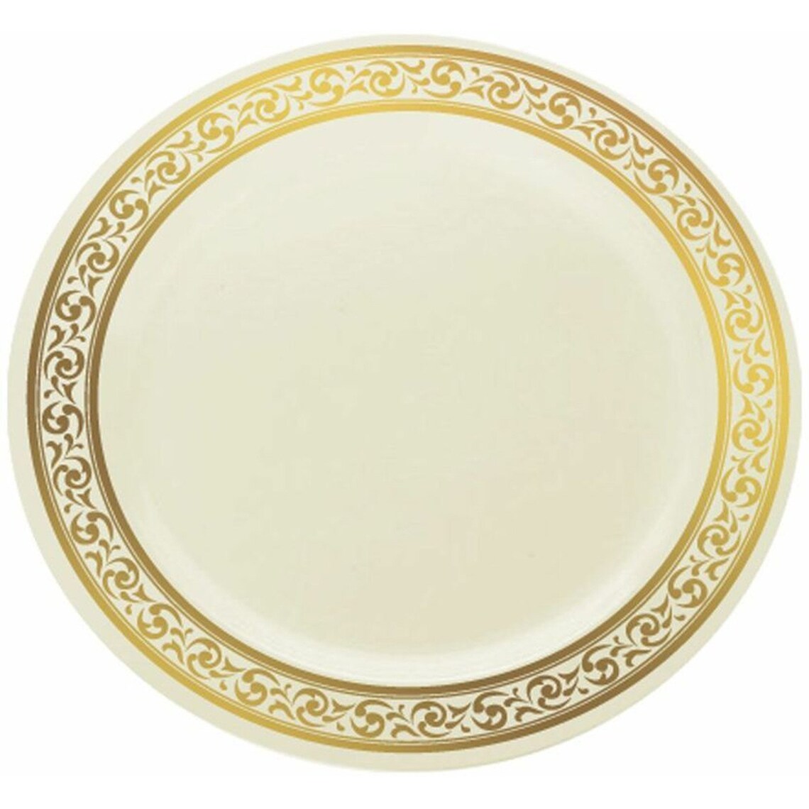 Decorline Cream With Gold Rim 9 Plastic Dinner Plates Etsy