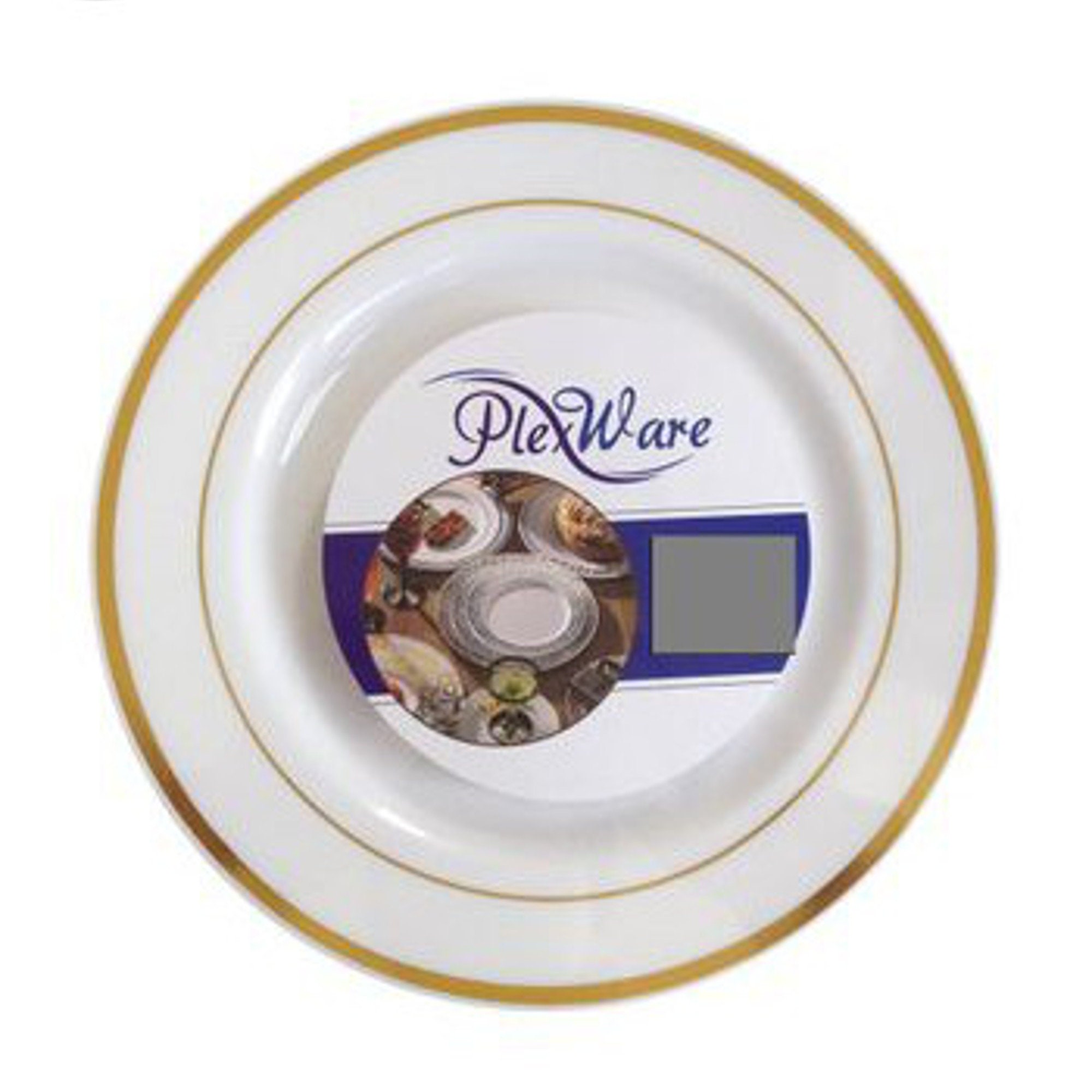Plexware Collection 10.25 White W/ Gold Band Dinner - Etsy