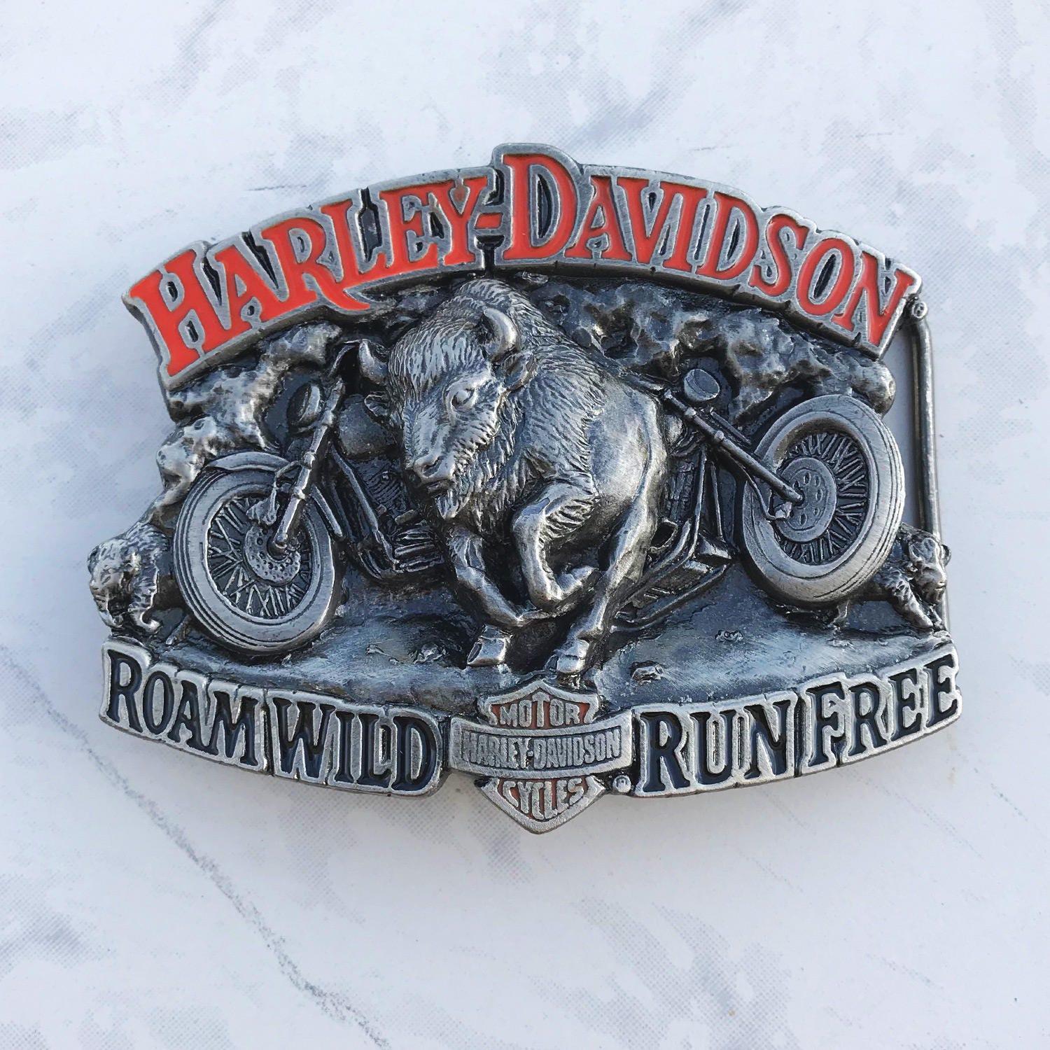 Harley Davidson Baron Solid Brass Eagle Belt Buckle – Vintage by Misty