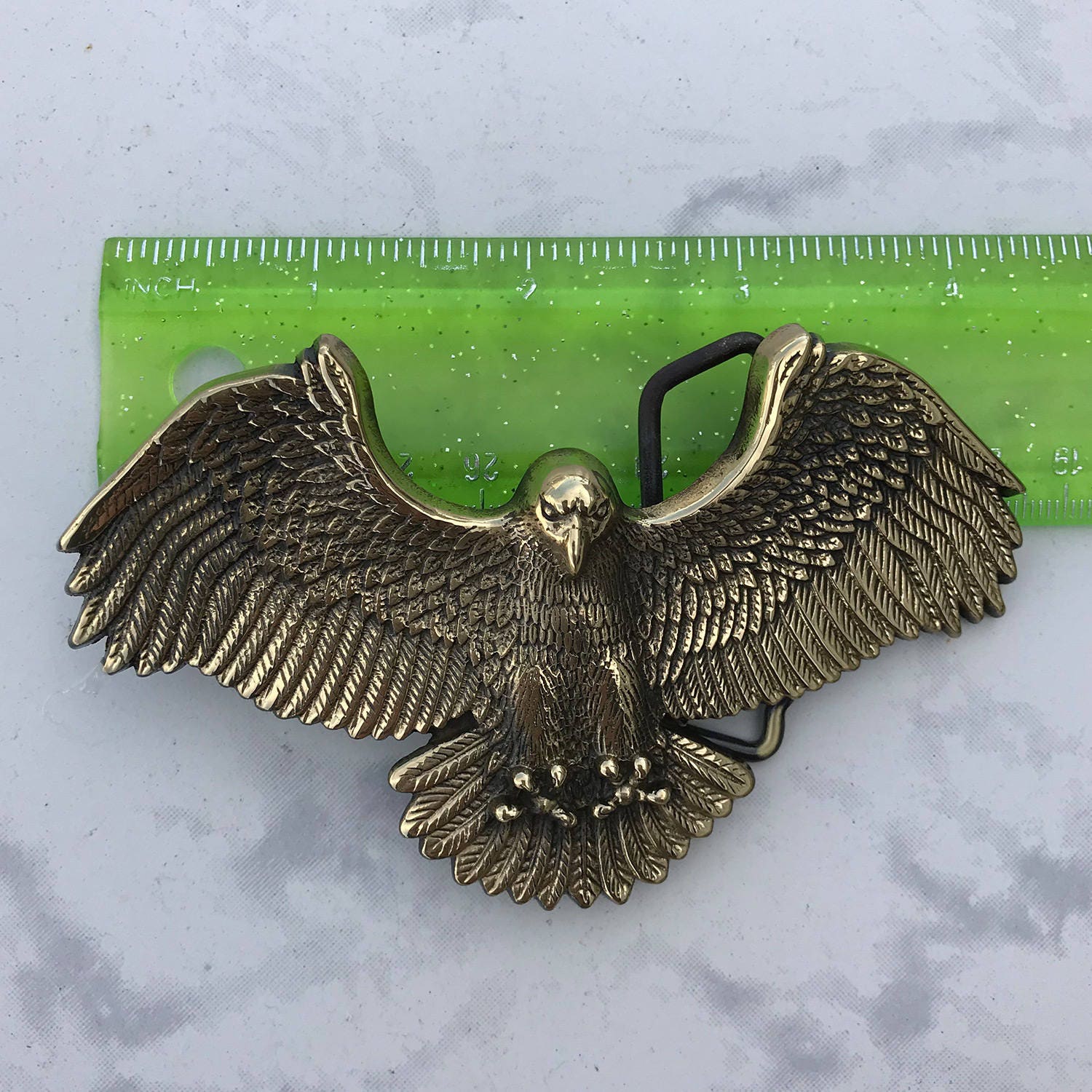 Vintage Men's Belt Buckle Eagle Solid Brass 1980 Baron Buckles - Etsy