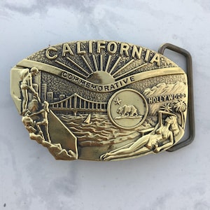 Vintage Belt Buckle California Commemorative Solid Brass 1984 Baron Buckle Limited Edition