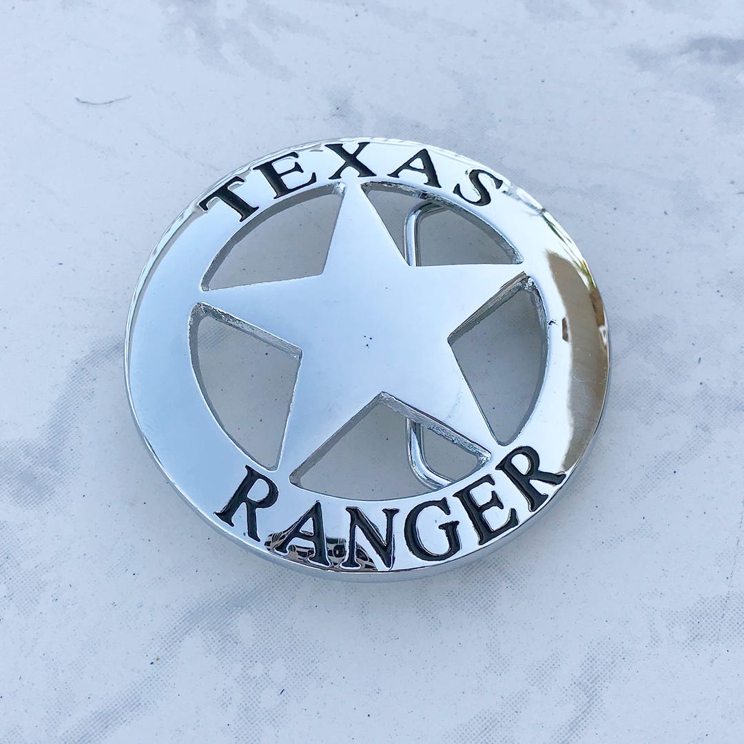 Vintage Men's Belt Buckle Texas Ranger Solid Brass Chrome Plated - Etsy