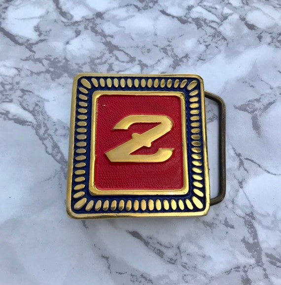 Vintage Belt Buckle Datsun Z Square Solid Brass B