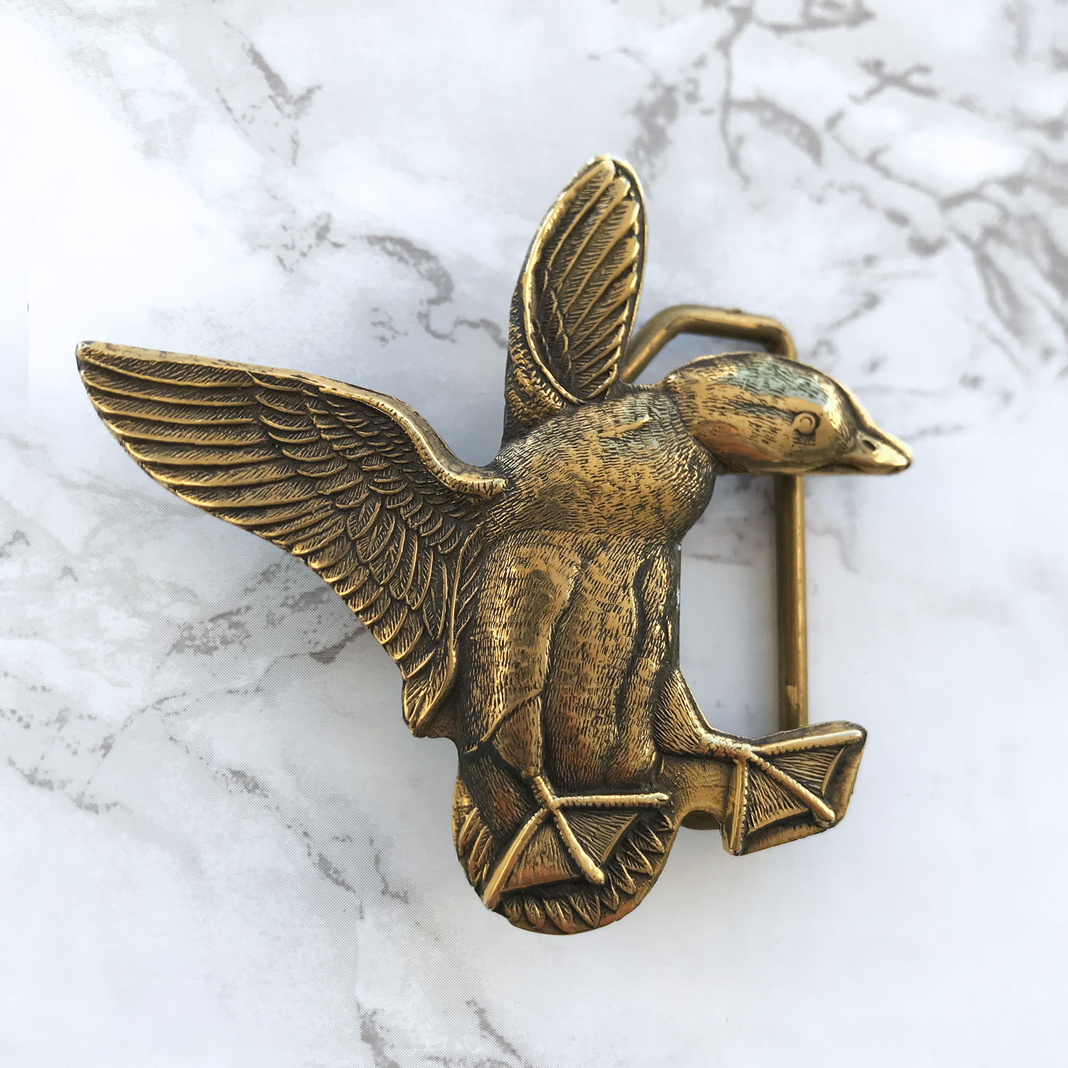 VINTAGE Gold Tone Birds Parrot Womens Belt Statement Buckle 4 in il_fullxfull.7715286068_ra4r.jpg main image 3