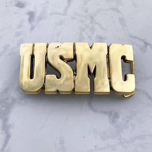 Vintage Belt Buckle USMC Solid Brass Baron Buckles