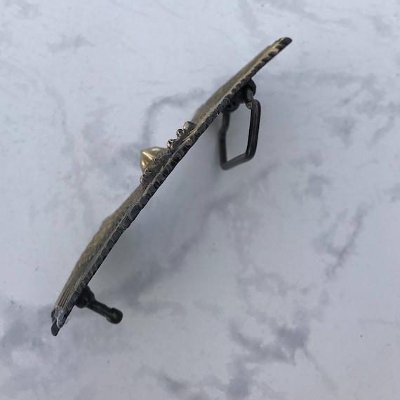 Vintage Men's Belt Buckle Eagle Solid Brass 1980 Baron