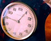 Antique Small Early ART DECO Tortoiseshell BOUDOIR Clock - keeping time
