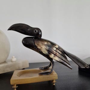 WATCH STAND-Small PELICAN-French Art Deco Horn and Bakelite