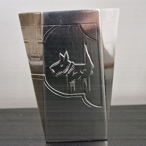 TIMPANI-ART DECO French-Silver Plate Cup- Engraved with Scottie Terrier!