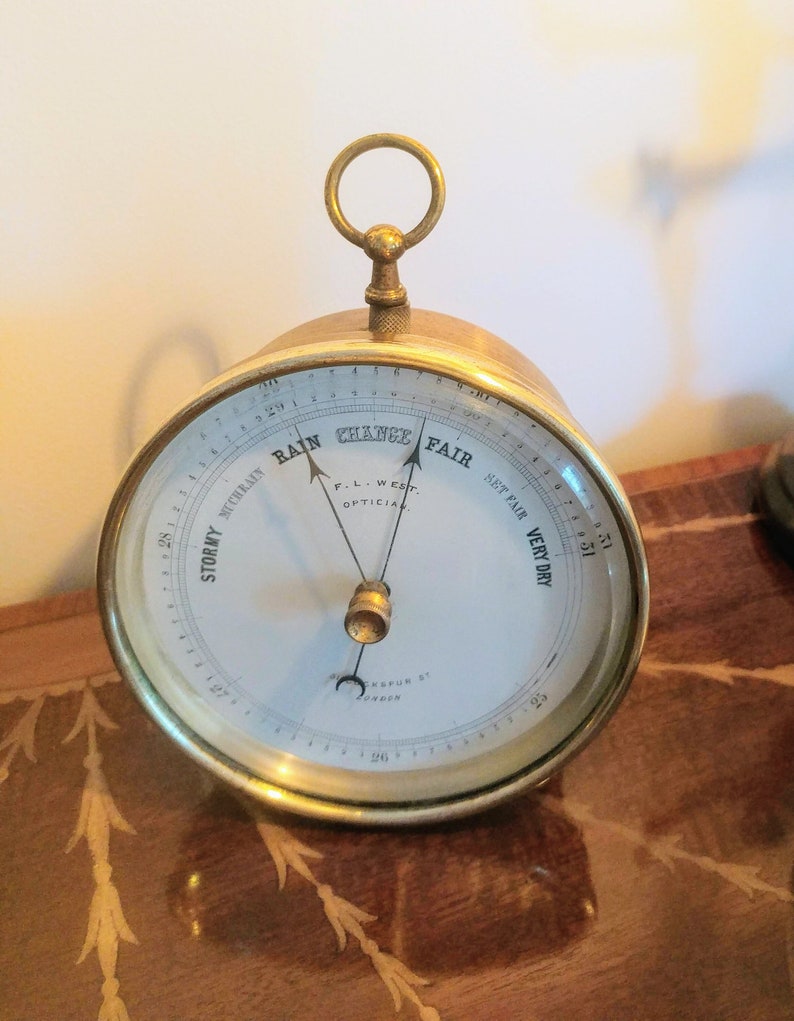 1800's VICTORIAN BRASS BAROMETER F.L. West London Etsy
