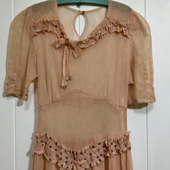 1930's Net Gown - Mushroom Pink