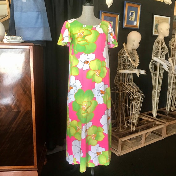 Vintage 1960’s Cotton Floral Maxi Dress by Malihin