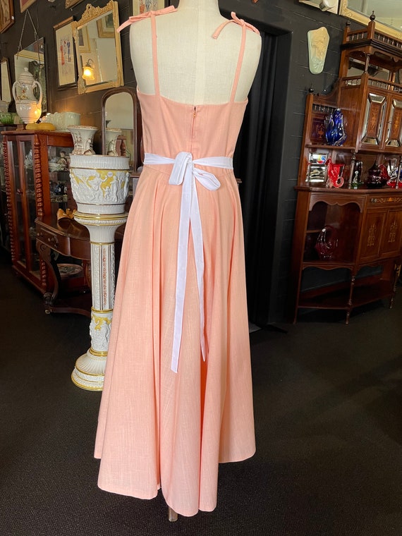 1970s Maxi Dress with Tie Up Straps - Homemade - image 5