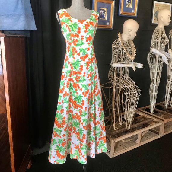Vintage 1970’s Cotton Floral Maxi Dress by David J