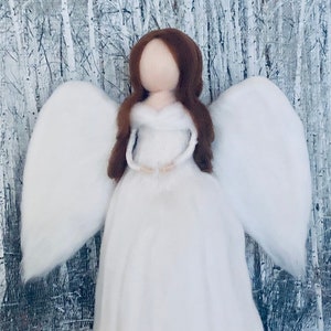 Needle Felted Angel Tree Topper, Waldorf inspired, Christmas tree, ornaments