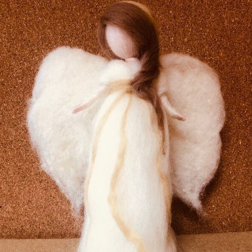 Christmas Angel Tree Topper Silver Needle Felted Angel Doll Etsy