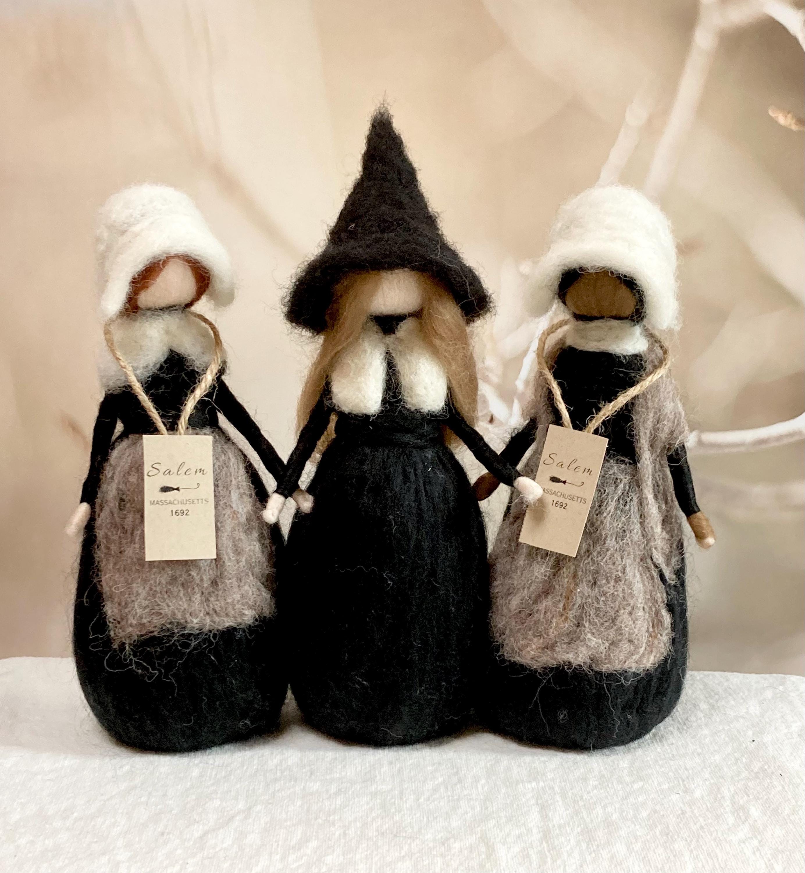 Salem Witch Halloween Figurines, 1692 Salem Massachusetts