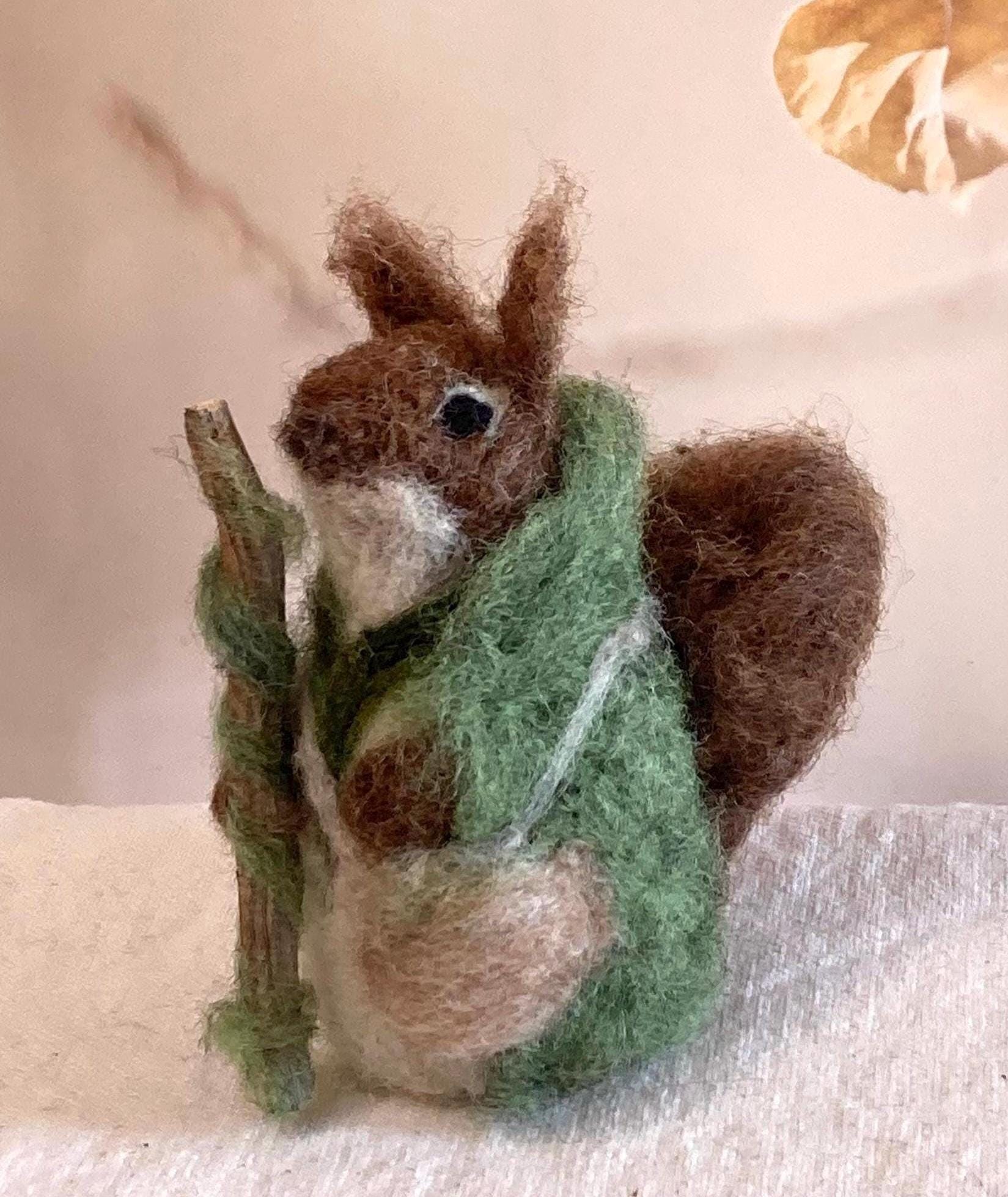 Spirit Animal Iaru the Squirrel Guardian of the Forest (Needle Felt, Handmade) figurines, seasonal decoration